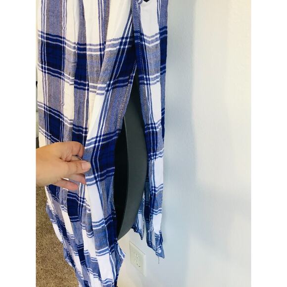 Rails Plaid Flannel Shirt Jordyn Sleeveless Tunic Blue Button Down, S - Picture 7 of 9